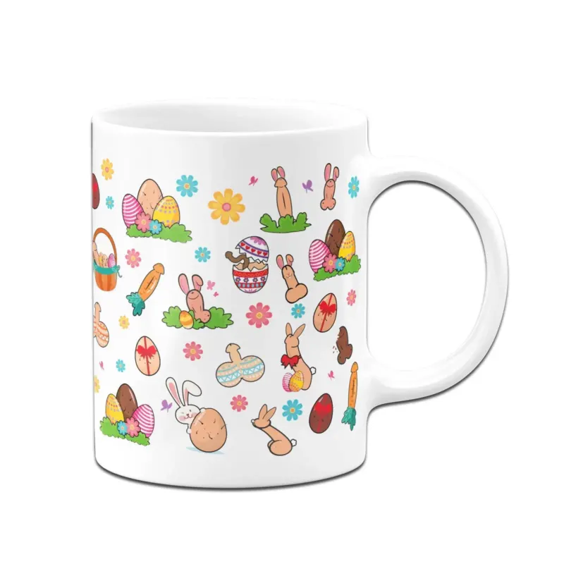 Bild: Ostertasse - Ostern mit Oster-Penis-Pimmel (Rundumdruck).