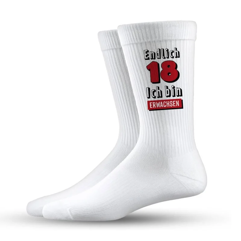 Bild: Socken - Endlich 18! Ich bin erwachsen.