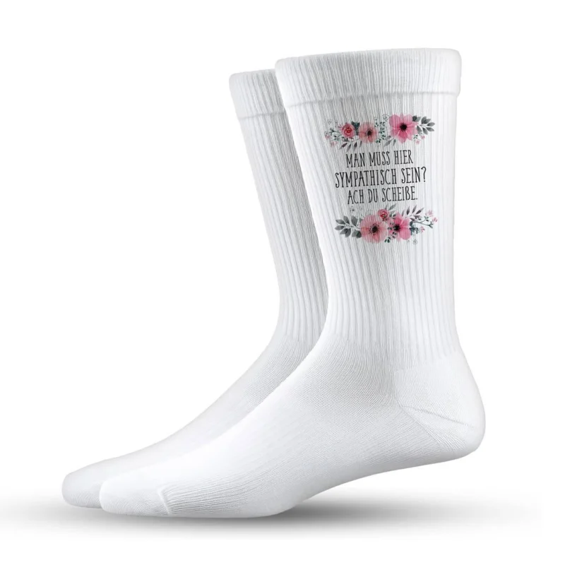 Bild: Socken - Man muss hier sympathisch sein? Ach du Scheiße - blumig.