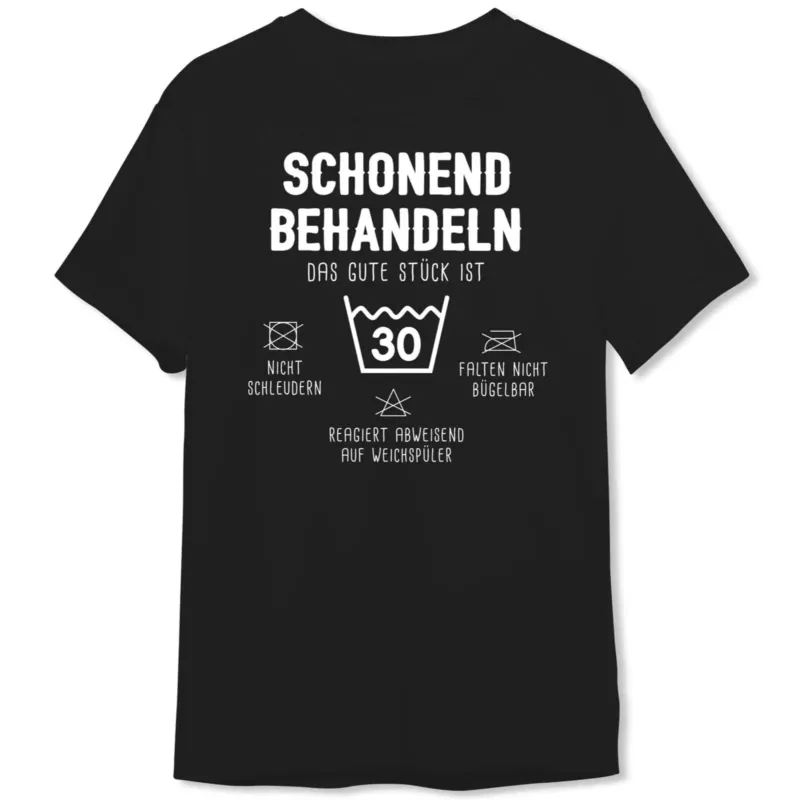 Bild: T-Shirt Herren - Schonend behandeln Das gute Stück ist - Zahl - (runder Geburtstag).