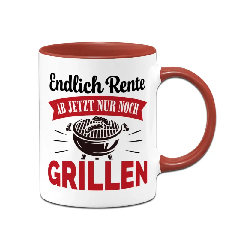 Bild: Tasse - Endlich Rente - Ab jetzt nur noch Grillen.