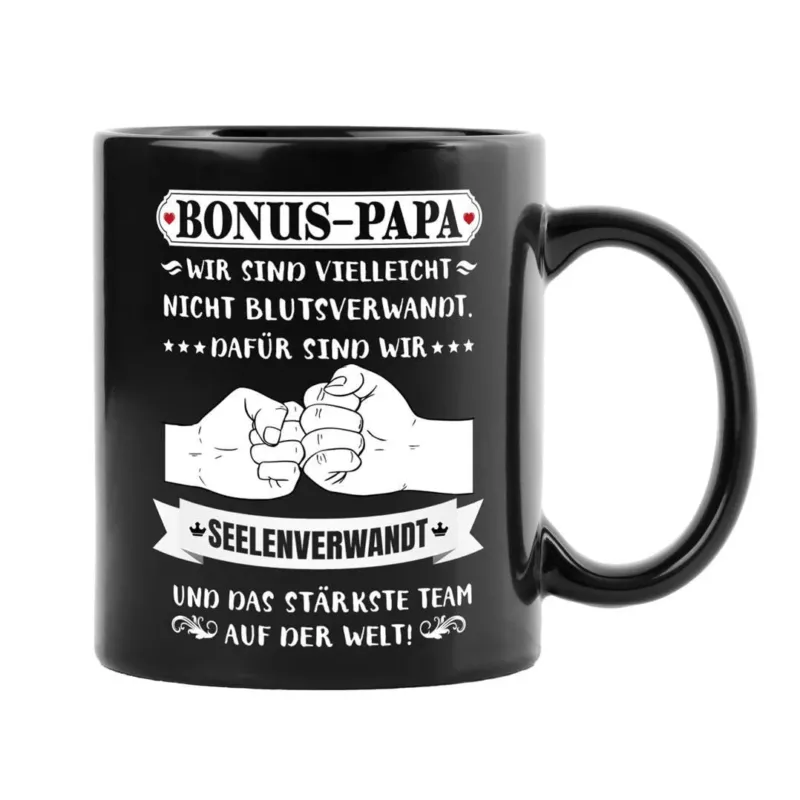 Bild: Tasse - Bonus Papa - Wir sind nicht blutsverwandt, dafür seelenverwandt - BL.