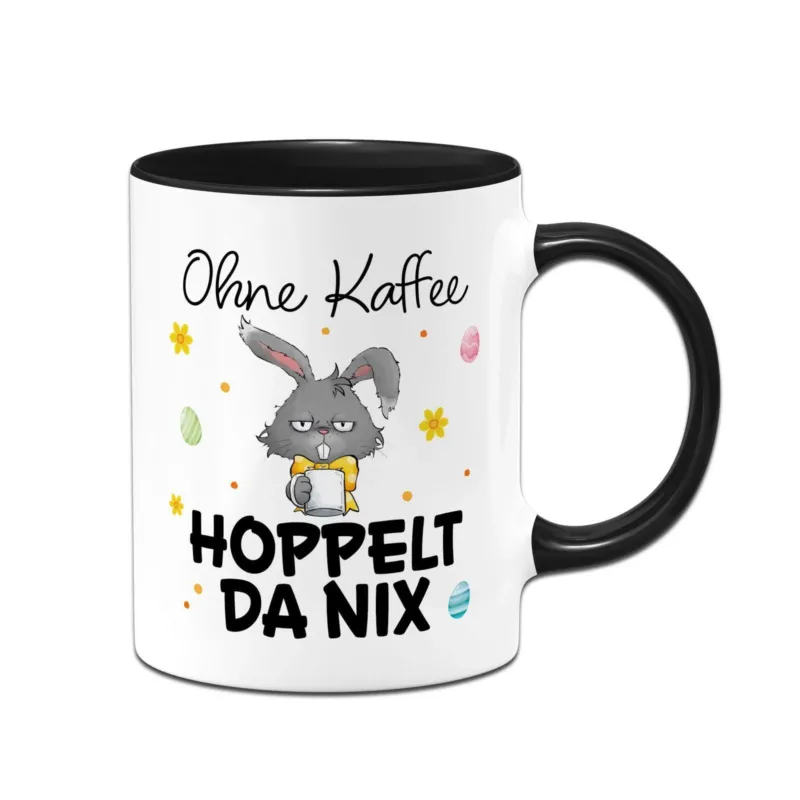 Bild: Hasen Tasse - Ohne Kaffee hoppelt da nix - Grummelhase.