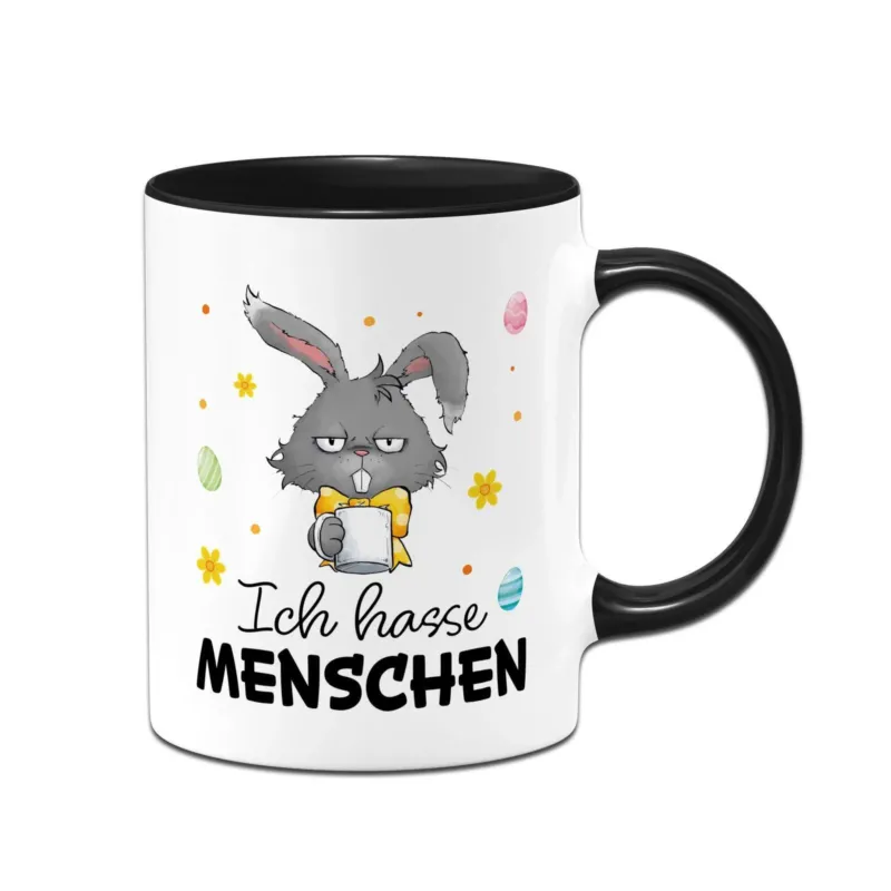Bild: Hasen Tasse - Ich hasse Menschen - Grummelhase.