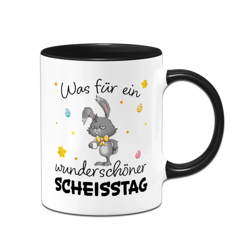 Bild: Hasen Tasse - Was für ein wunderschöner Scheißtag - Grummelhase.