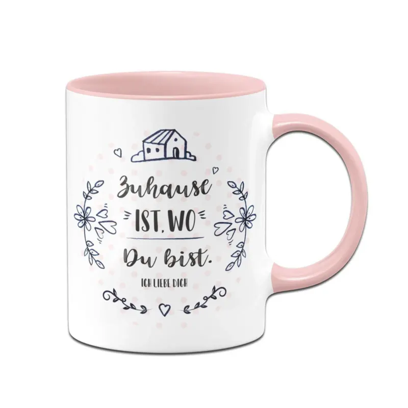 Bild: Tasse - Zuhause ist, wo Du bist Ich liebe Dich.