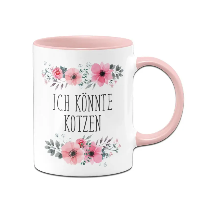 Bild: Tasse - Ich könnte kotzen - blumig.