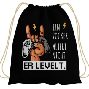 Bild: Turnbeutel - Ein Zocker altert nicht er levelt..