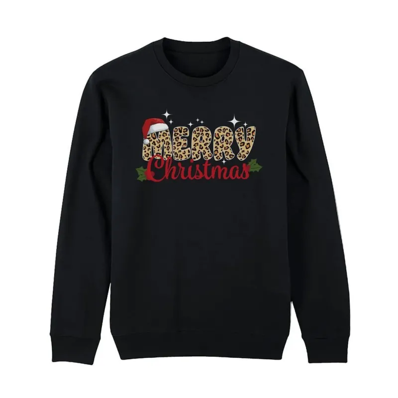 Bild: Weihnachtspullover - Merry Christmas (Leo-Print).