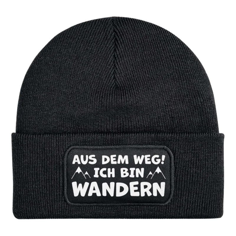 Bild: Beanie Mütze - Aus dem Weg! Ich bin wandern.