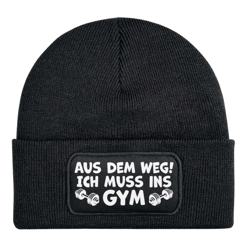 Bild: Beanie Mütze - Aus dem Weg! Ich muss ins Gym.