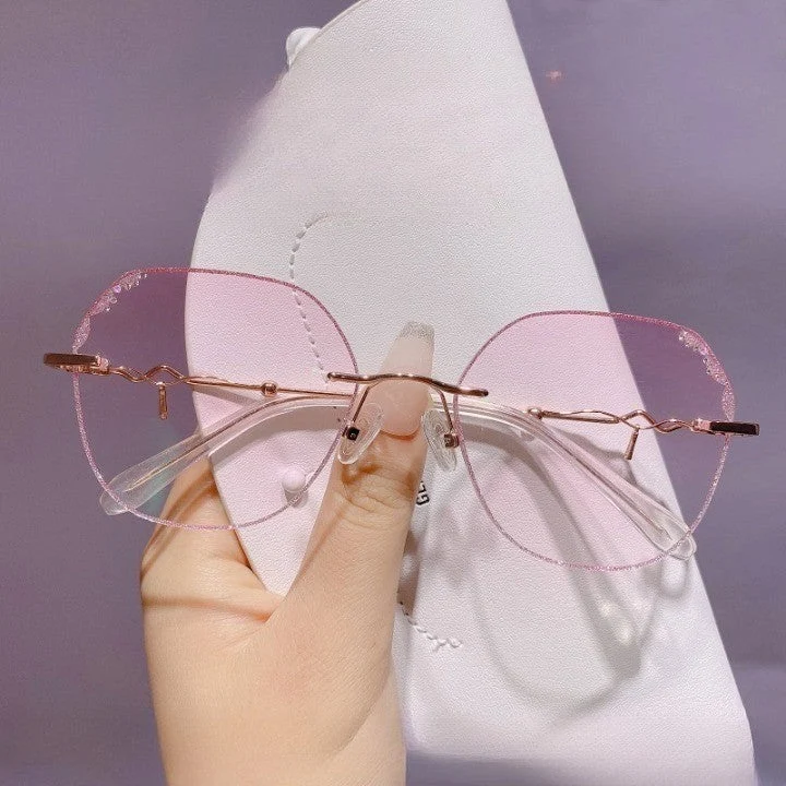 Diamond Sight Rimless Fashion Eyeglasses - Image 0