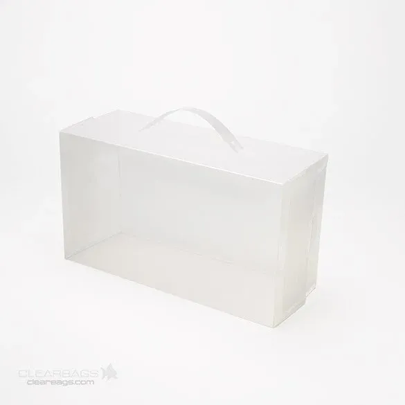 Plastic Gift Boxes for Ladies shoes Frost 17.9x9.5x29.5cm with Handle (4 pieces)