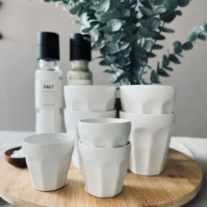 Cafe´ krus 330 ml - Hvid porcelæn 4 stk - VIAMAJA.DK