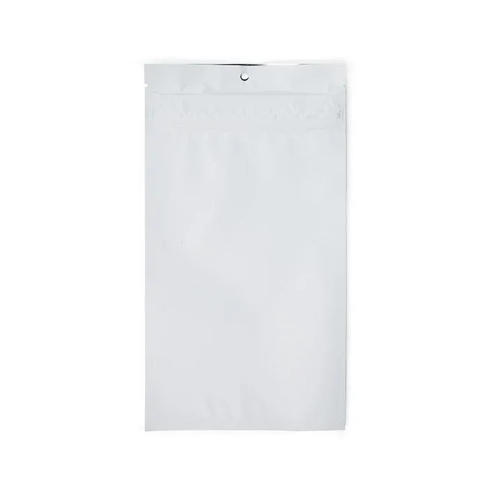 Grip Seal Bags w/ Child Resistant Zipper Matte White 12.7x20.8 cm