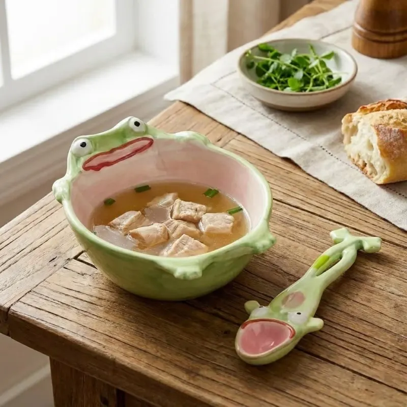 Frog Shape Ceramic Dining Bowl Set - Image 0