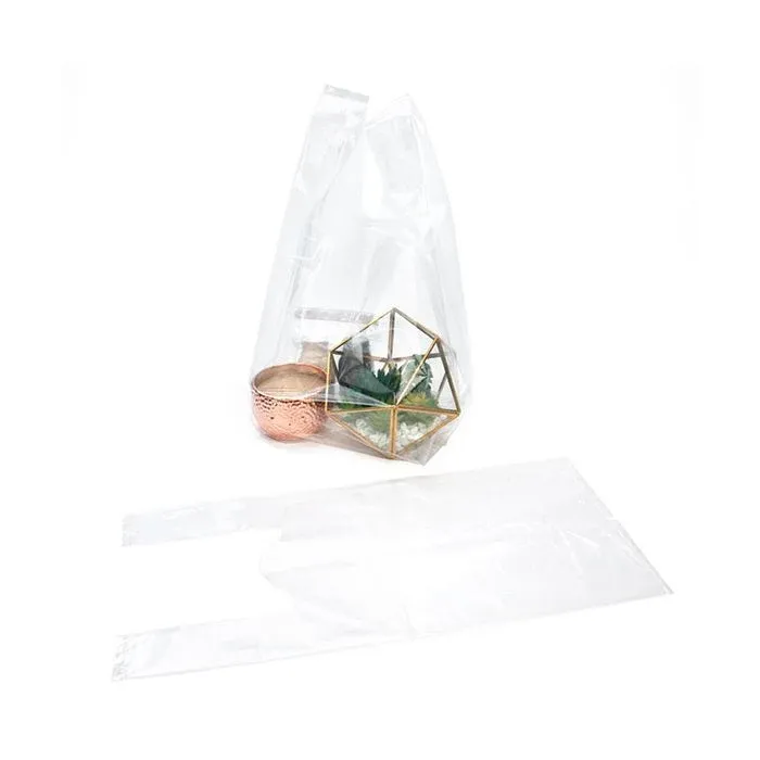 Plastic Carrier Bags Transparent 25.4x25.4x54.6cm