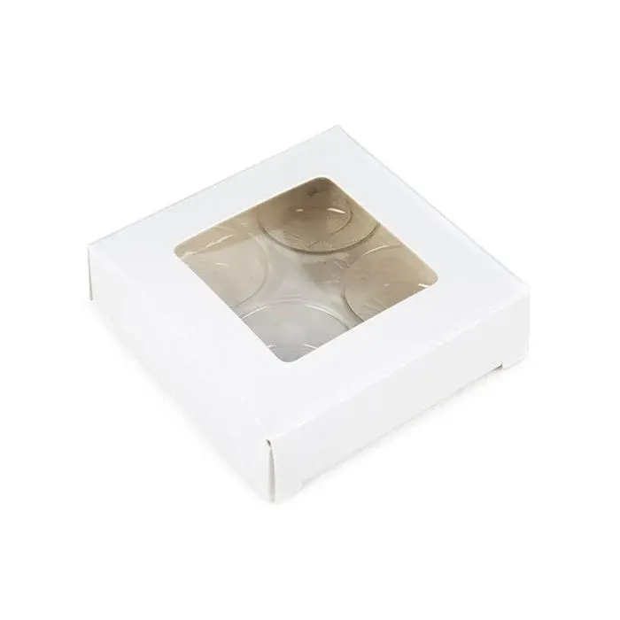 White Kraft Artisan Candy Box Set, Round Insert 7x2.1x6.8 cm