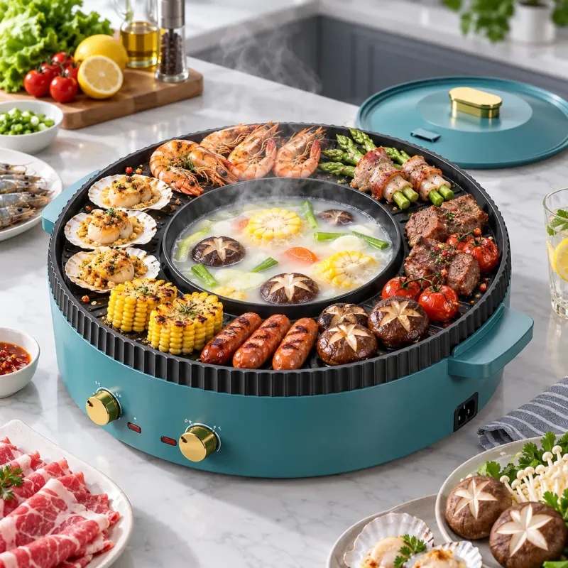 Korean Style Non-stick Smokeless Electric Barbecue Grill