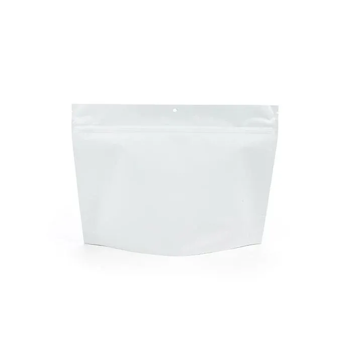 Matte White Child Resistant Pouch Bags 30,5 x 10 x 23 cm