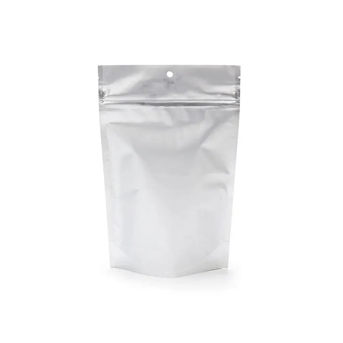 Child Resistant Pouch Bags Matte Silver 14,9x6,4x23,2cm
