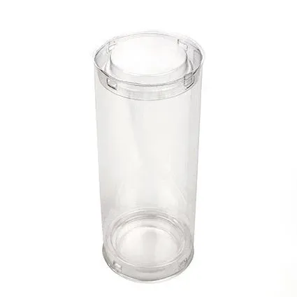 Plastic Tube round 6.4x6.4x15.4cm Crystal Clear