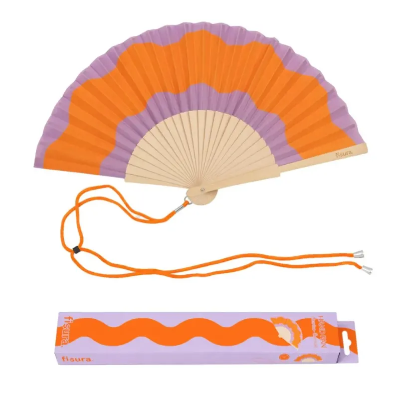 Damen Fächer 'Ondas' orange und lila