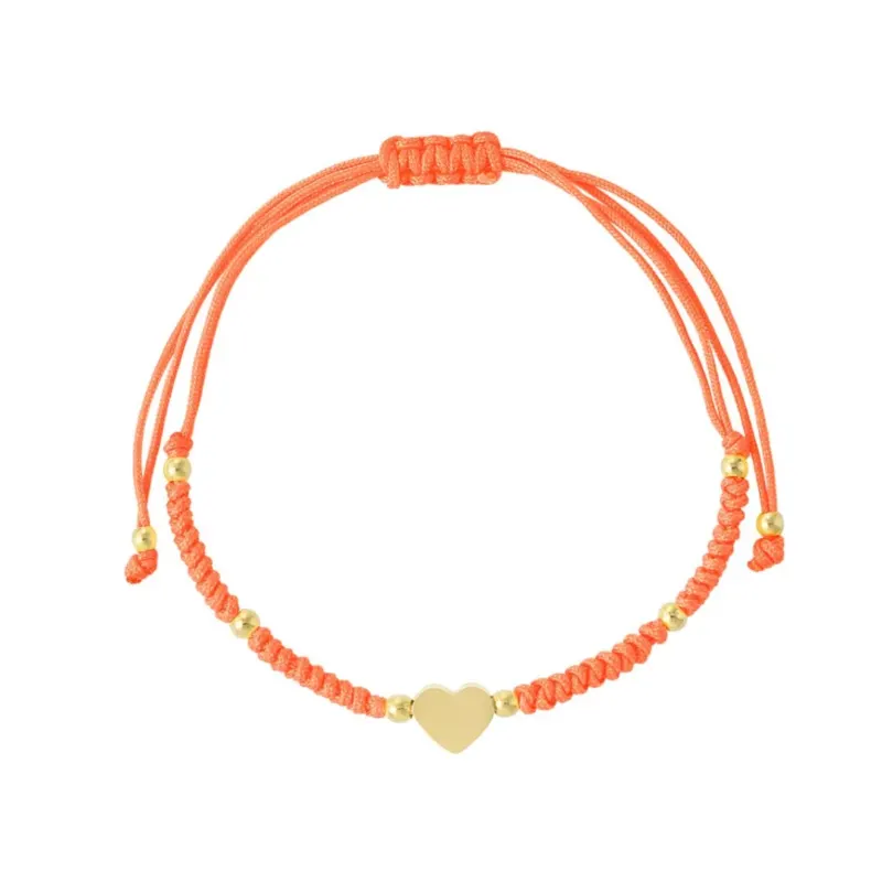 Damen Armreif geflochten mit Herz 'orange'