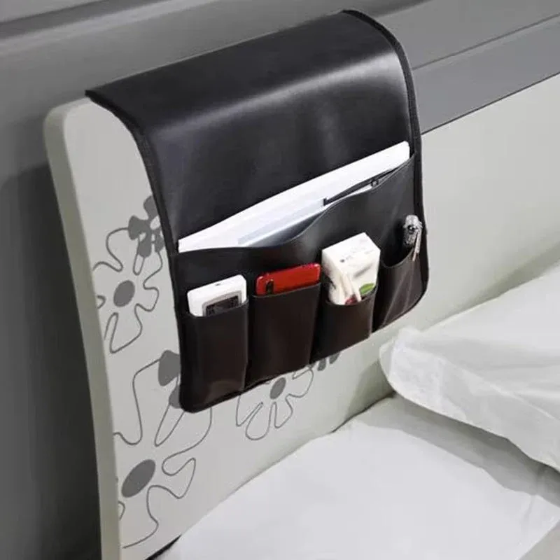 Non-slip 5 Pockets Leather Arm Rest Chair Organizer - Image 0