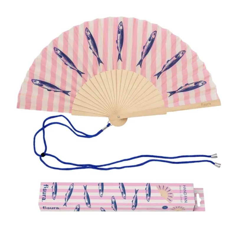 Damen Fächer 'Sardinen' rosa/blau