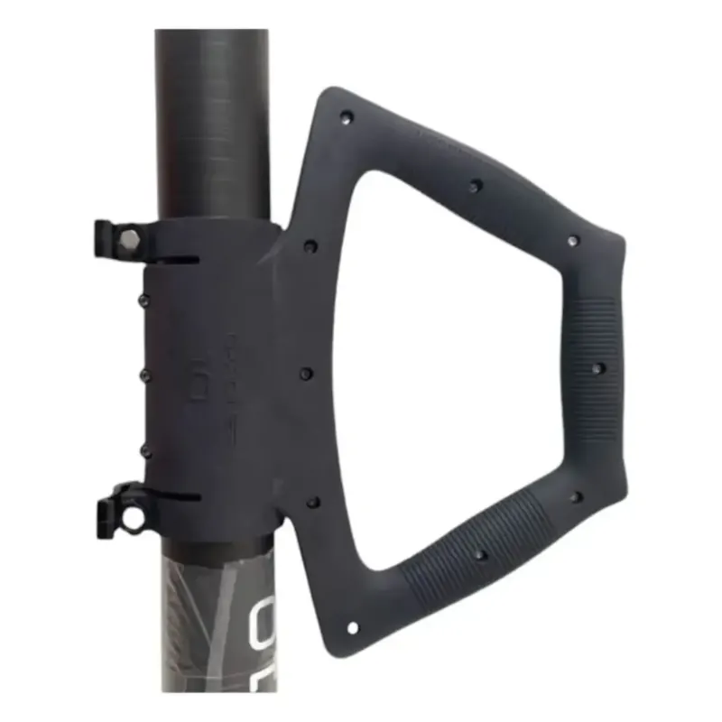 Black ergonomischer gardiner haltegriff mit schnellspanner und texturierter griffoberfläche zur sicheren befestigung am element 10 rohr