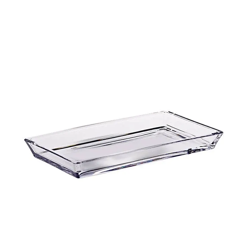 Butterplatte Loft 19x10cm Servierplatte Buffet Teller Kristallglas klar eckig