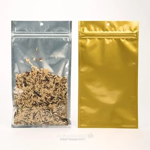 Grip Seal Bags Transparent/Gold 10.2x16.5cm