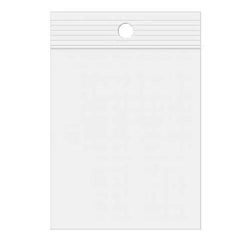 Grip Seal Bags with Hang hole 10x15cm Crystal Clear PP 100 micron