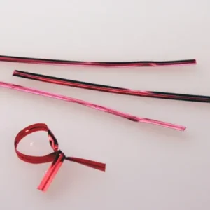 Tin Ties 10.2x0.4cm Red Metallic Plastic (1.000 pieces)