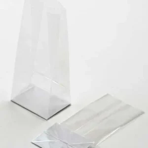 Block Bottom Bags Super Clear 5.1x5.1x21cm with paper insert