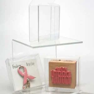 Plastic Gift Boxes 10.5x1.6x10.4cm Crystal Clear