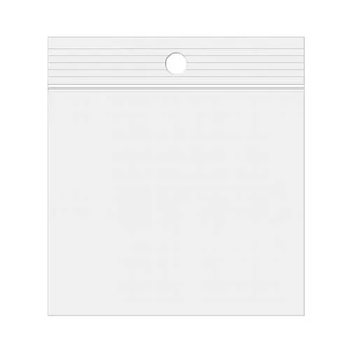 Grip Seal Bags with Hang hole 7x7.5cm Crystal Clear PP 50 micron
