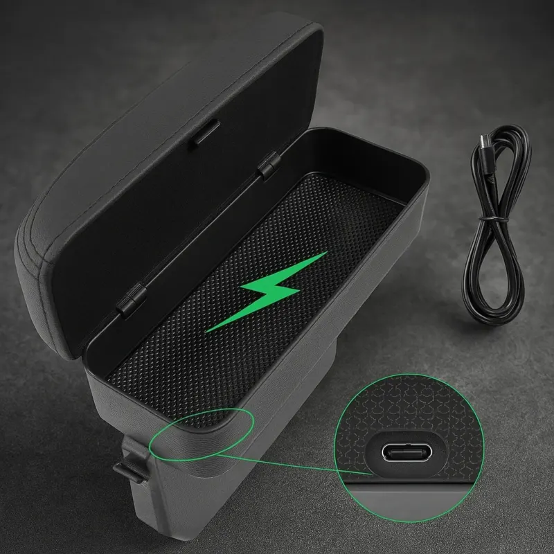 Auto Seat Gap Organizer with Wireless Charger - Image 0