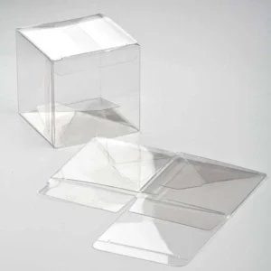 Plastic Gift Boxes 7.6x7.6x7.6cm Crystal Clear with Autolock Bottom