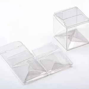 Plastic Gift Boxes 5.1x5.1x5.1cm Crystal Clear with Autolock Bottom