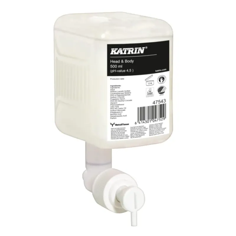 KATRIN Head & Body Duschgel, weiß 12 Patronen à 500 ml