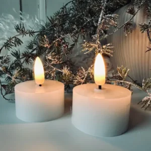 LED Fyrfadslys 2 stk - Hvid voks - VIAMAJA.DK