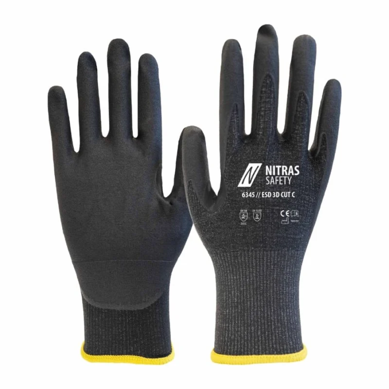 Nitras Safety ESD-Handschuhe 3D CUTC, Schnitthandschuh 6 – 1 Paar