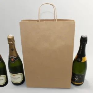 Carrier Bags for Bottles Brown 26x8x39cm + cardboard divider Kraft 110 g/m