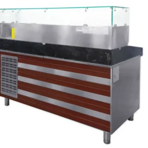 Pizzakühltisch mit Aufsatzvitrine 150 cm - CPGASTRO