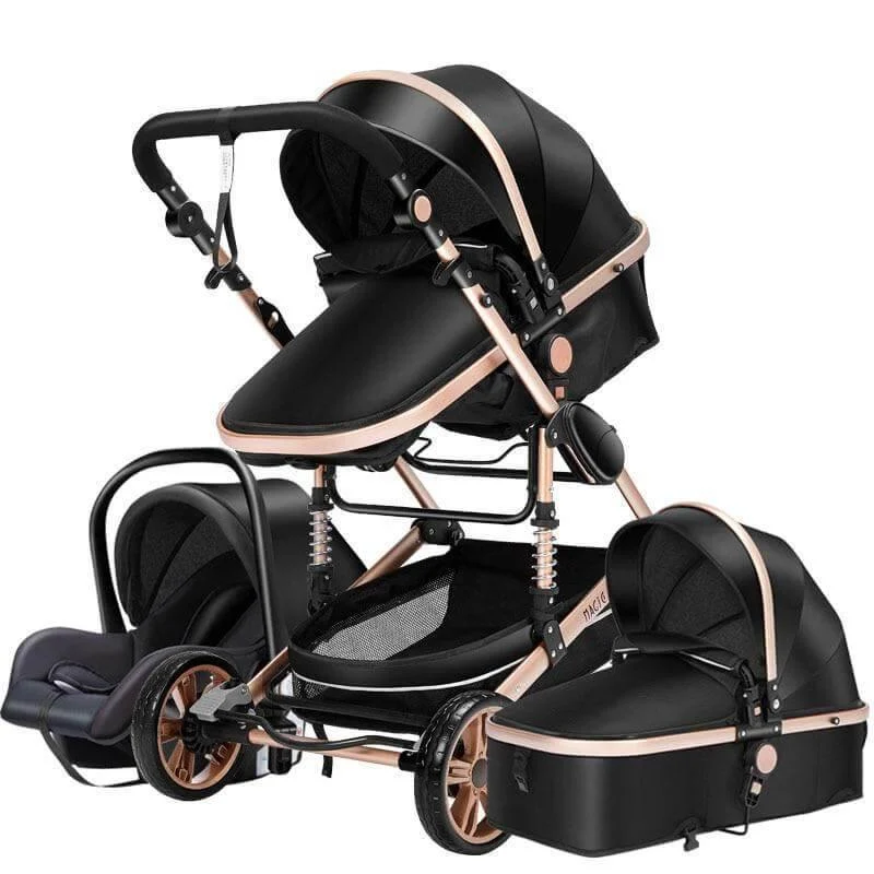 3 in 1 High-Landscape Bidirectional Portable Foldable Baby Stroller - Image 0