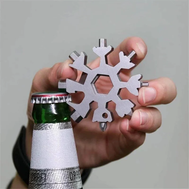 18 in 1 Snowflake Multipurpose Camp Survive Hand Tool - Image 0
