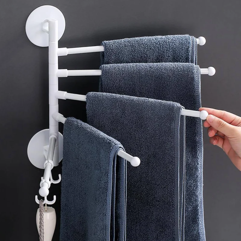 Wall-Mounted Rotating Multi-Layer Towel Rack - Image 0