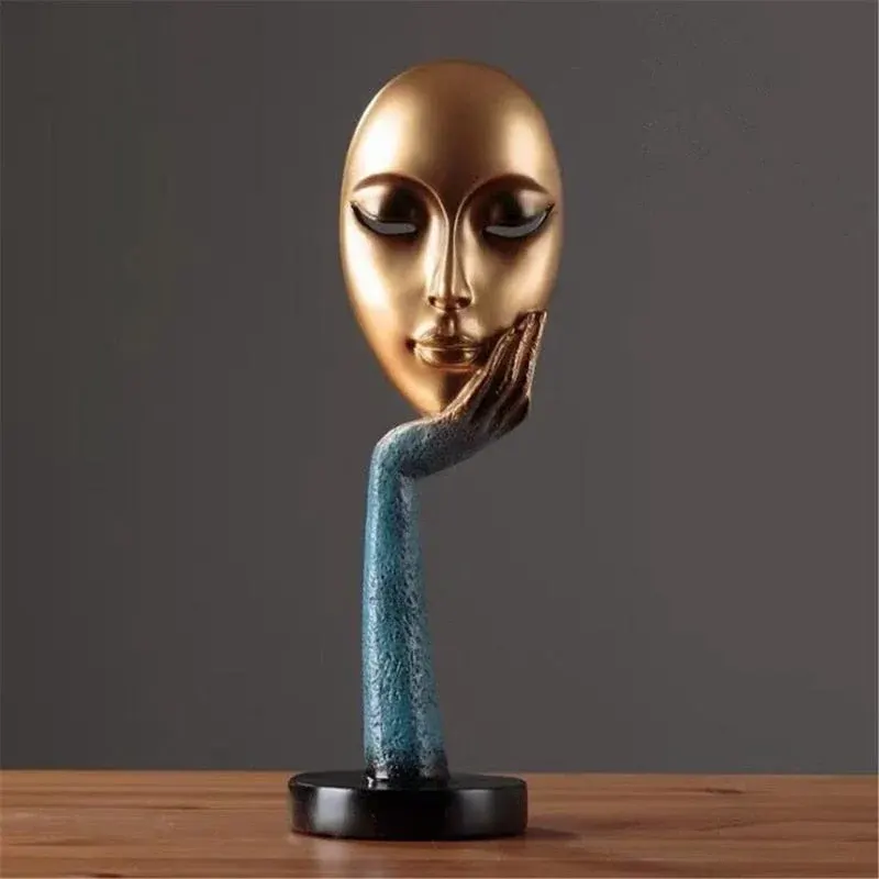 Modern Abstract Human Face Art Statue - Image 0